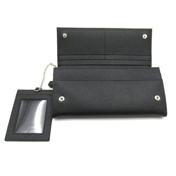 Prada Zip Long Wallet Saffiano Leather Bifold Black - Picture 6 of 10